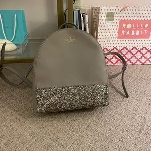 GRAY SPARKLE KATE SPADE BACKPACK
